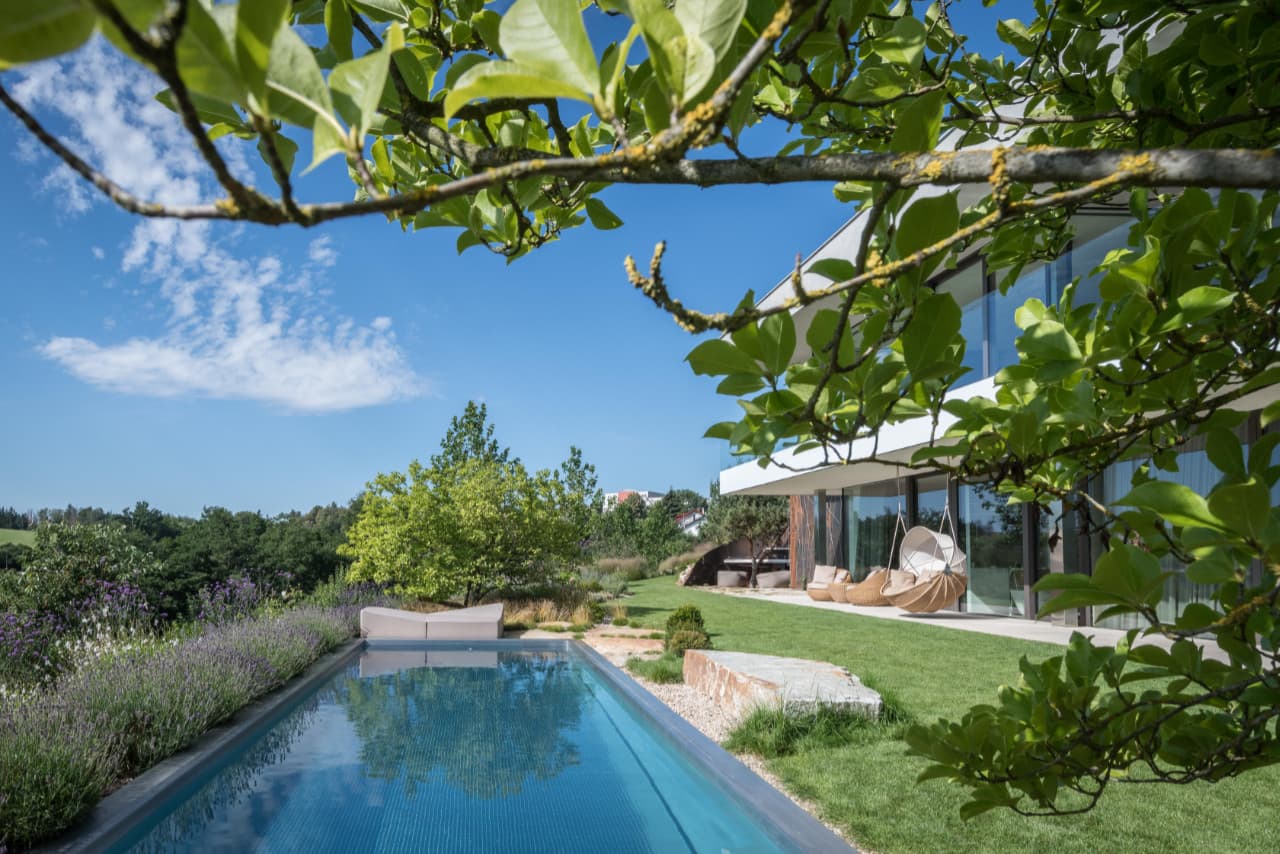 Stainless steel pool at the family house