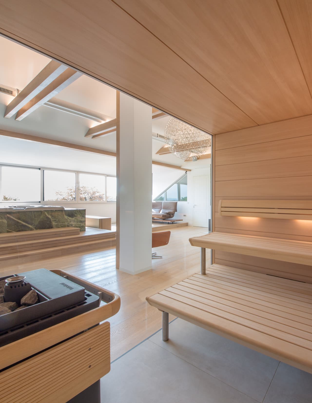 Design sauna as a part modern wellness