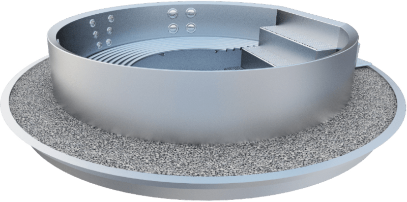 Visualization of a stainless steel hot tub