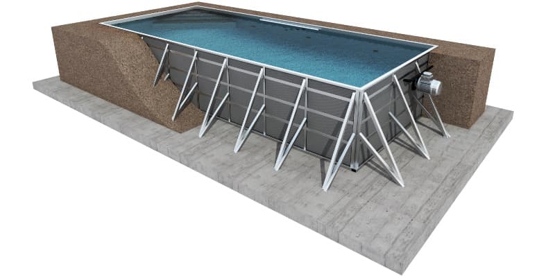 Visualization of a pool with support