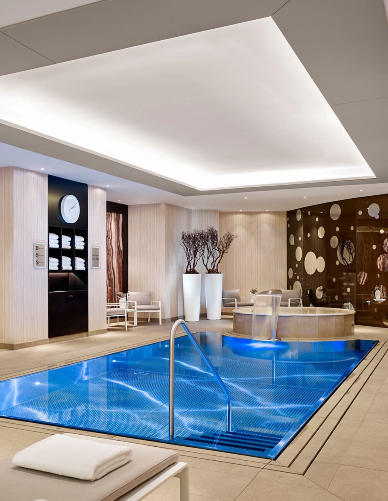 Stainless steel pool in hotel spa