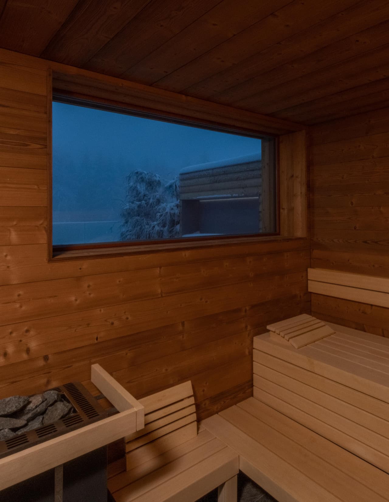 Finnish sauna with a window