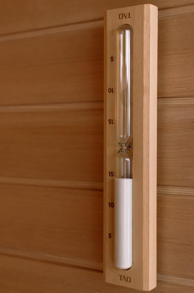 Hourglass in a bright design by TAO saunas