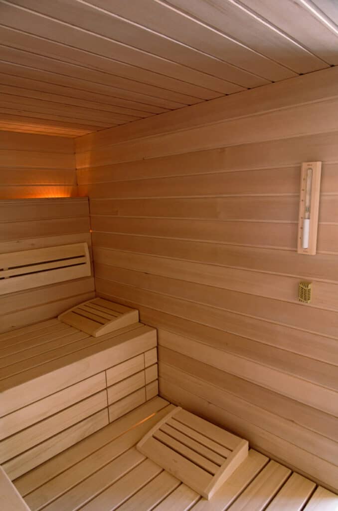 Interior of Finnish TAO sauna