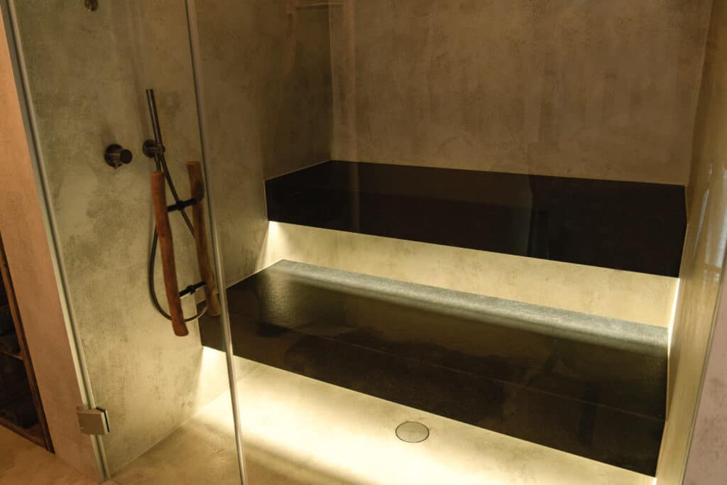 LED lighting in TAO steam room