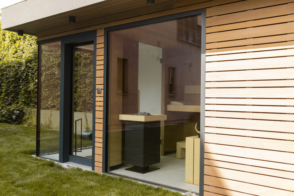 Modern outdoor TAO sauna