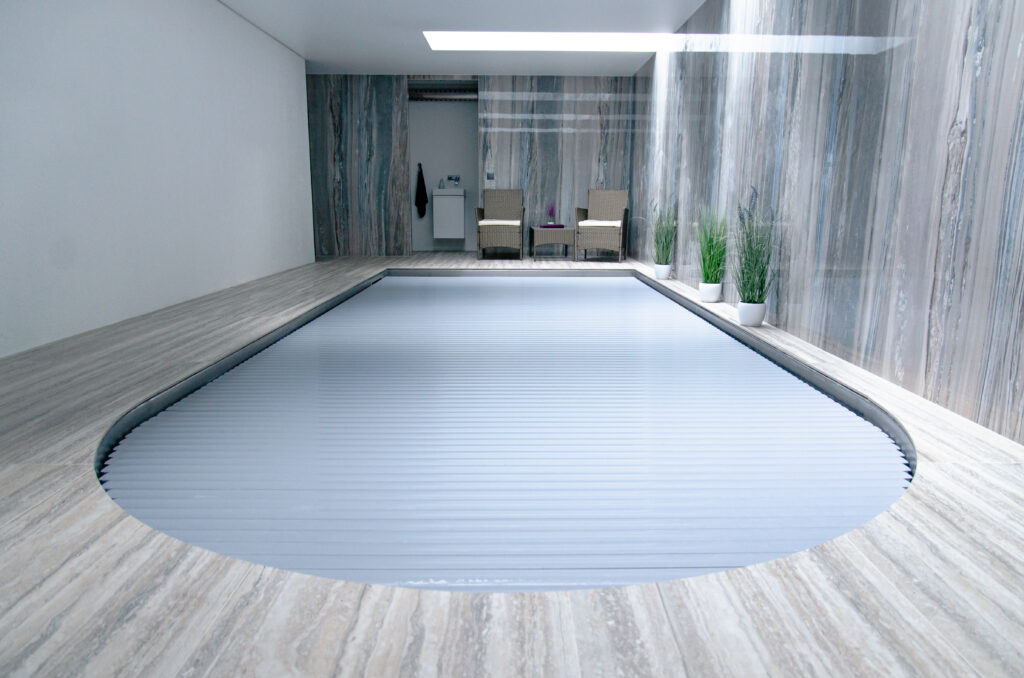 Popular lamella cover in gray color