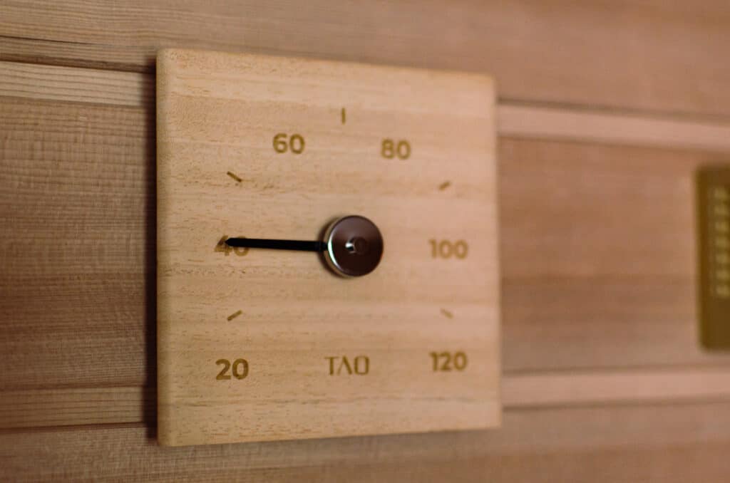 Wooden sauna thermometer by TAO
