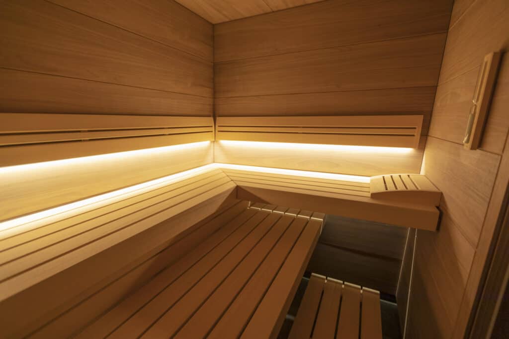 Popular backrest backlight in TAO sauna