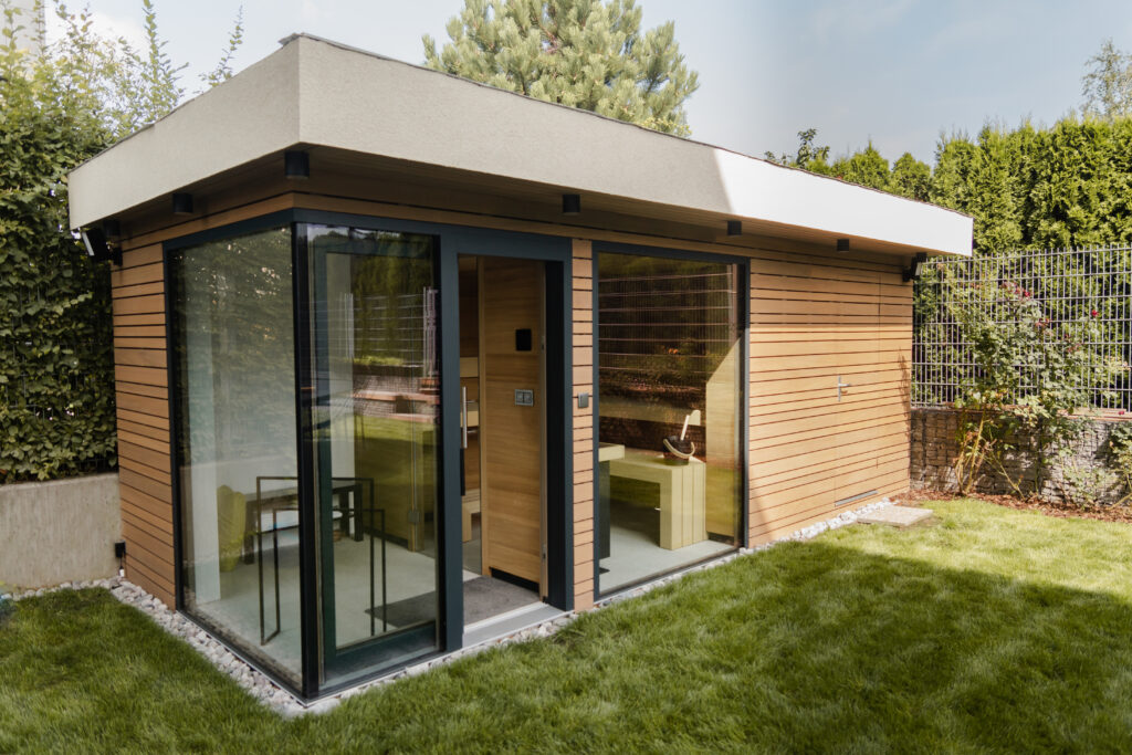 A house with an outdoor TAO sauna 
