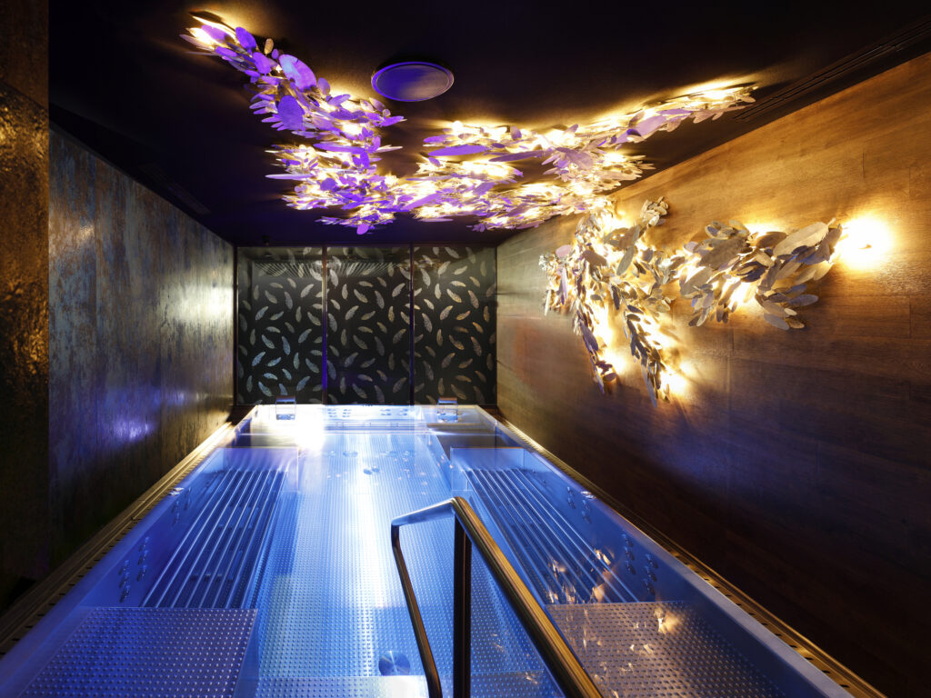 Luxury stainless-steel pool in Savoy Hotel