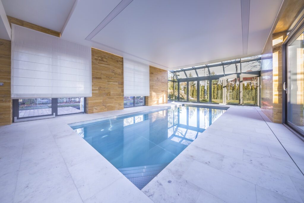 Corner staircase in the pool