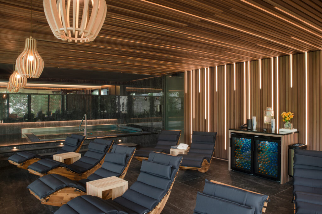 Modern relaxation area at luxury hotel wellness