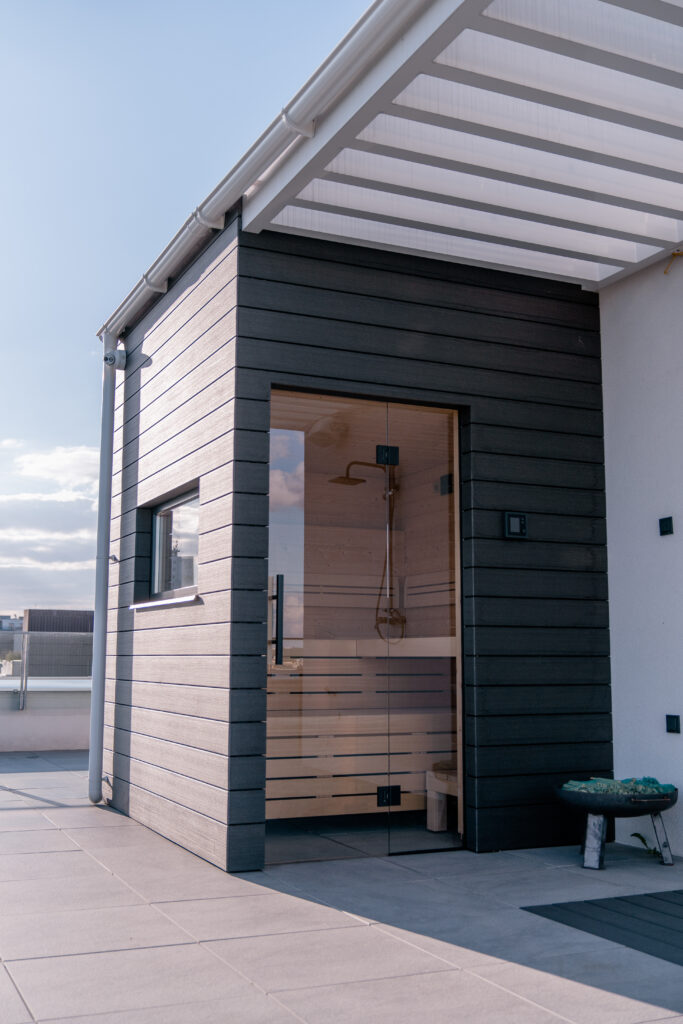 TAO outdoor sauna on the rooftop of the building